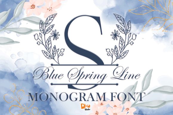 Blue Spring Line Monogram for Handmade Products