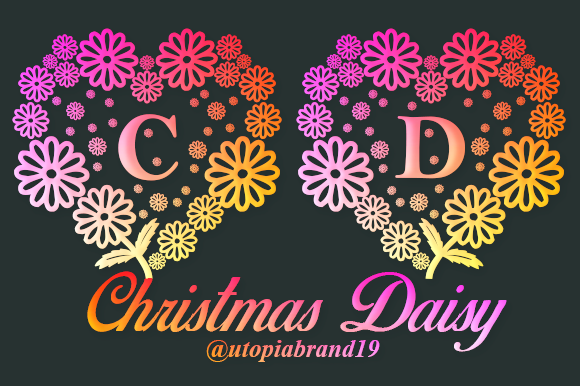 Christmas Daisy Monogram: A Decorative Font for Digital Branding