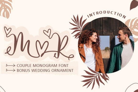 Couple Monogram: Romantic Font for Wedding Crafts & Labels