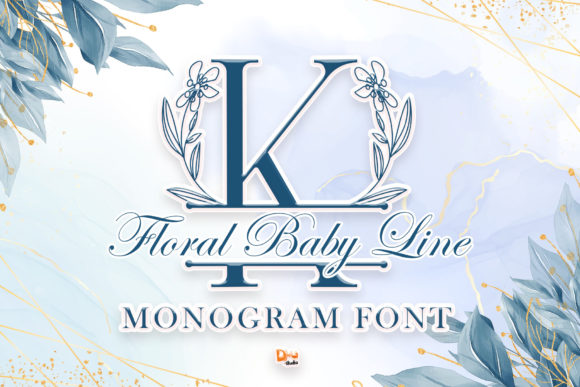 Floral Baby Line Monogram: A Delicate Typeface for Editorial Design