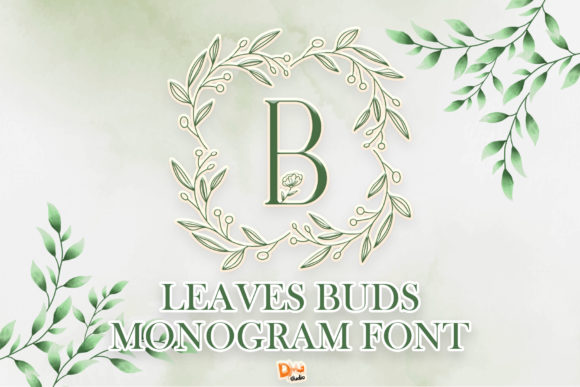 Leave Buds Monogram: Romantic Font for Handmade Crafts