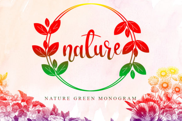 Nature Green Monogram: A Fresh Font for Small Business Branding