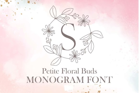 Petite Floral Buds Monogram: A Decorative Font for Thoughtful Branding