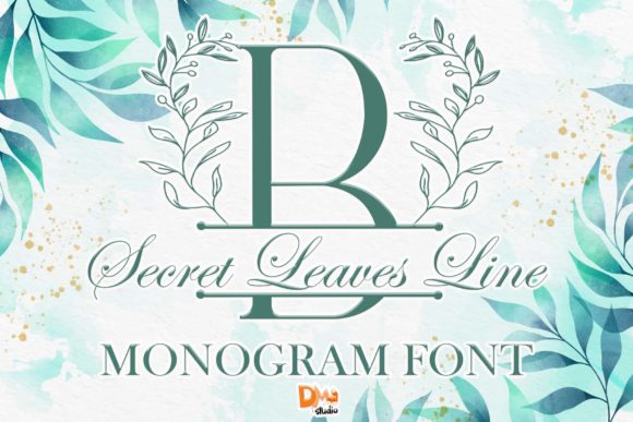 Secret Leaves Line Monogram: A Decorative Font for Publishing