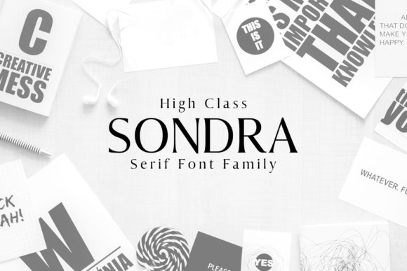 Sondra: A Tall, Elegant Serif Typeface for Handmade Product Design