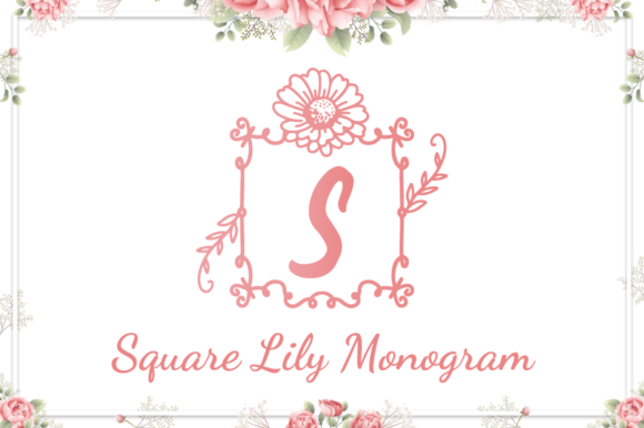 Square Lily Monogram for Editorial Design and Publishing