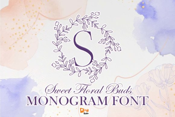 Sweet Floral Buds Monogram: A Romantic Decorative Font for Brands