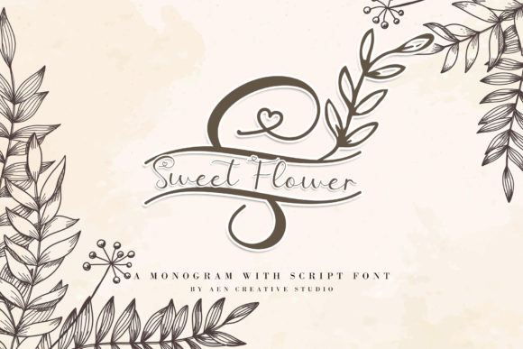 Sweet Flower Monogram: Romantic Script for Editorial Design
