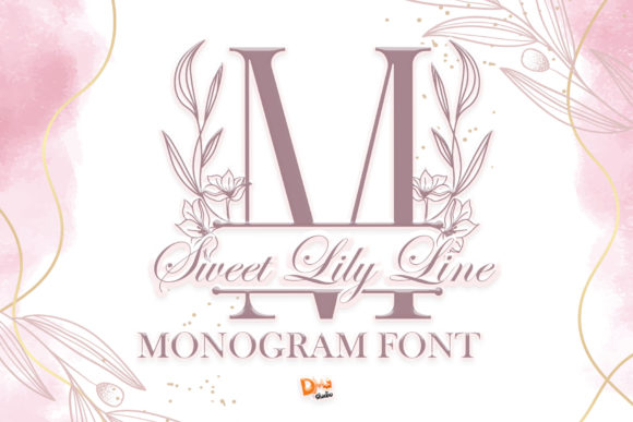 Sweet Lily Line Monogram for Editorial Design and Branded Content