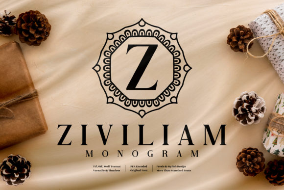 Ziviliam Monogram: A Decorative Font Built for Campaign Impact